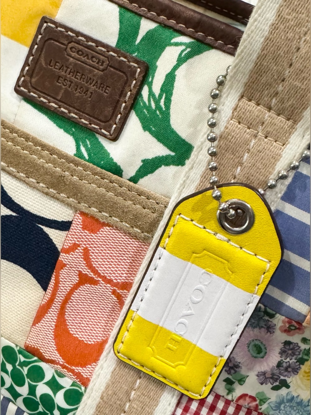 Vintage Coach Hampton Y2K Weekend Signature Multicolor Patchwork Tote 10454 GUC